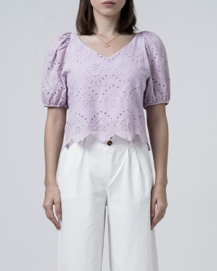 Viony Crochet Top Lilac